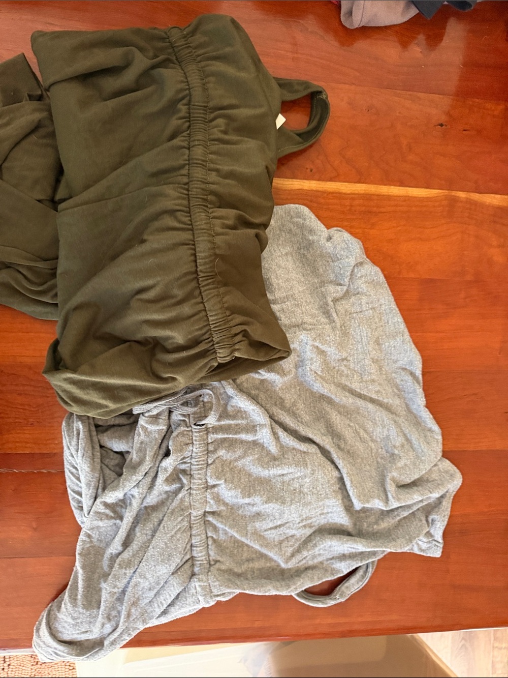 TWO Olive Green Tank Top and Heather Gray Tank jumpsuits - Picture 4 of 4